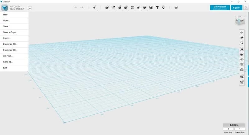 Autodesk 123D Design — skærmbillede 1